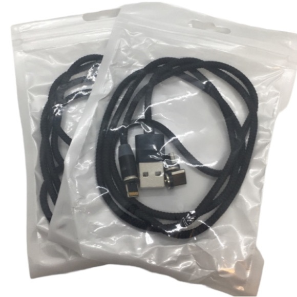 Black Braided Cord Charging Cable Interchangeable - Picture 1 of 3